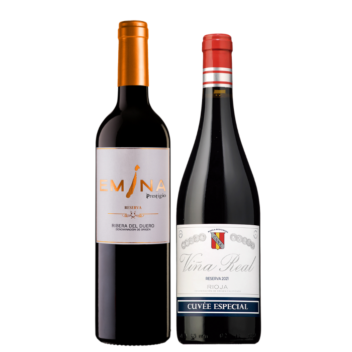 Emina Prestigio Reserva 2022 + Viña Real Cuvée Especial Reserva 2021